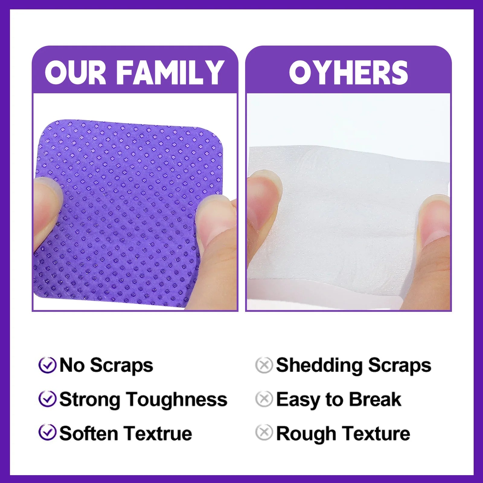 Lint-Free Nail Polish Remover Wipes Paper Pad