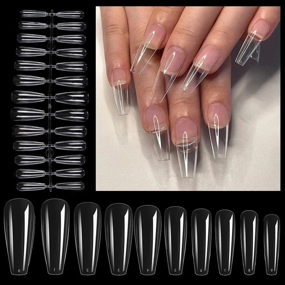 Full Cover Long Fake Nails Extensions