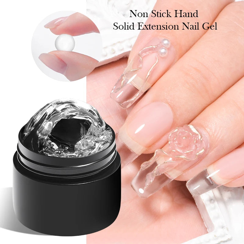 Clear Non Stick Hand Solid Extension Nail Gel Polish