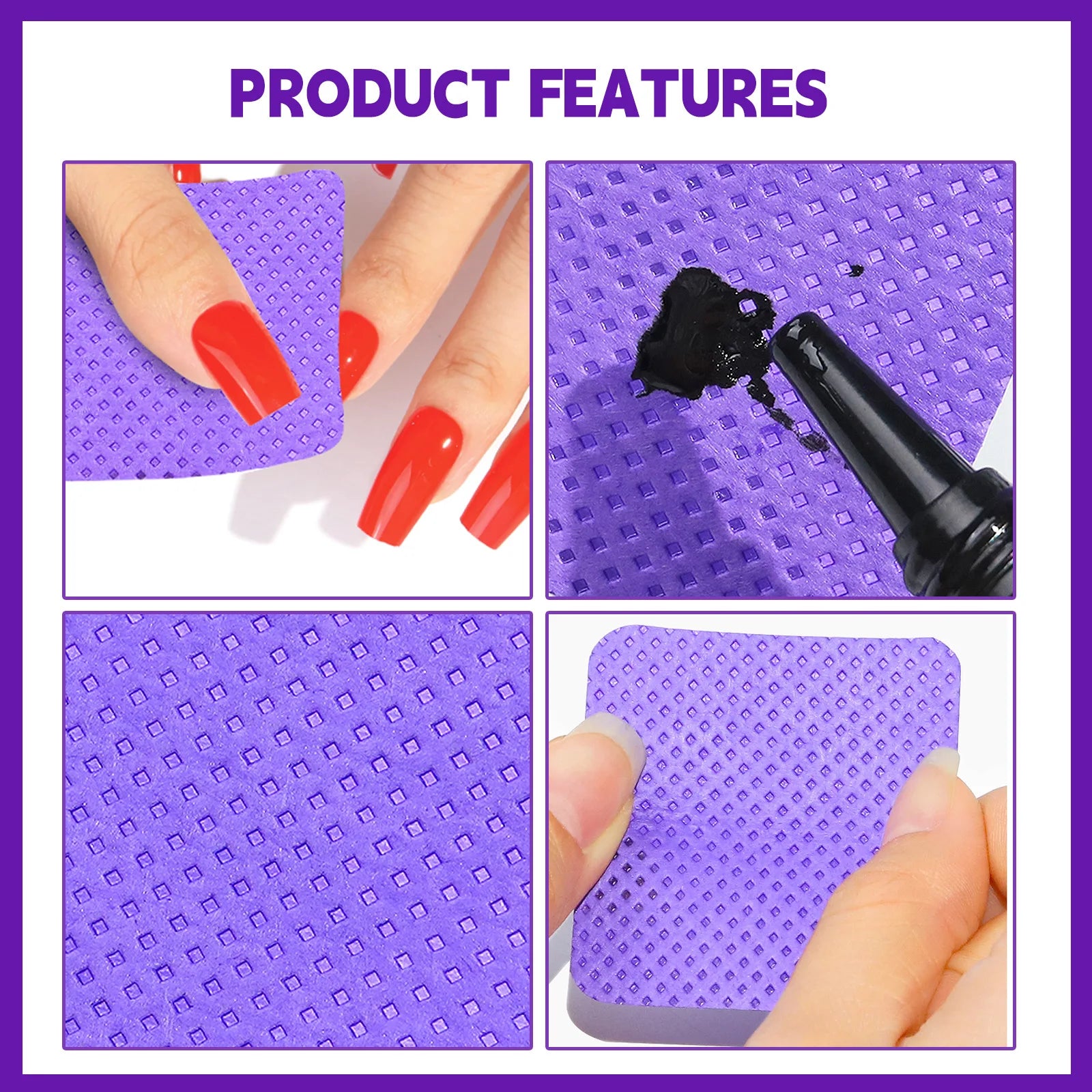 Lint-Free Nail Polish Remover Wipes Paper Pad